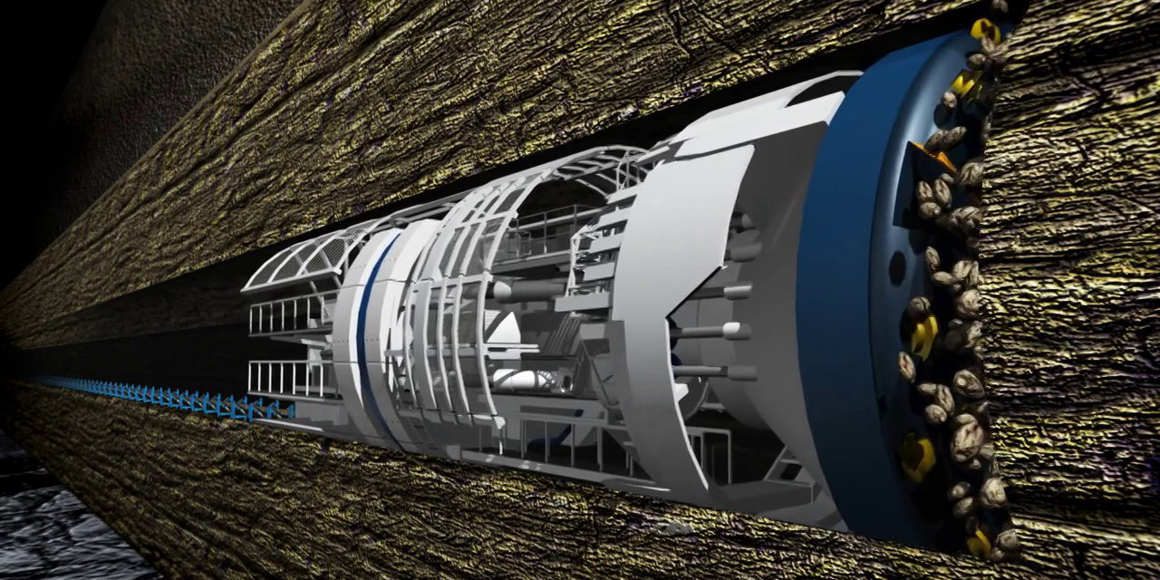 Prufrock-3 tunneling machine in action